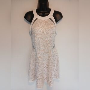 Crystal Doll White Lace Mini Dress